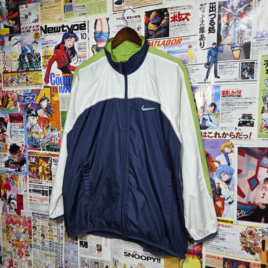 나이키 올드스쿨 그린 네이비 배색 바람막이 상품이미지2