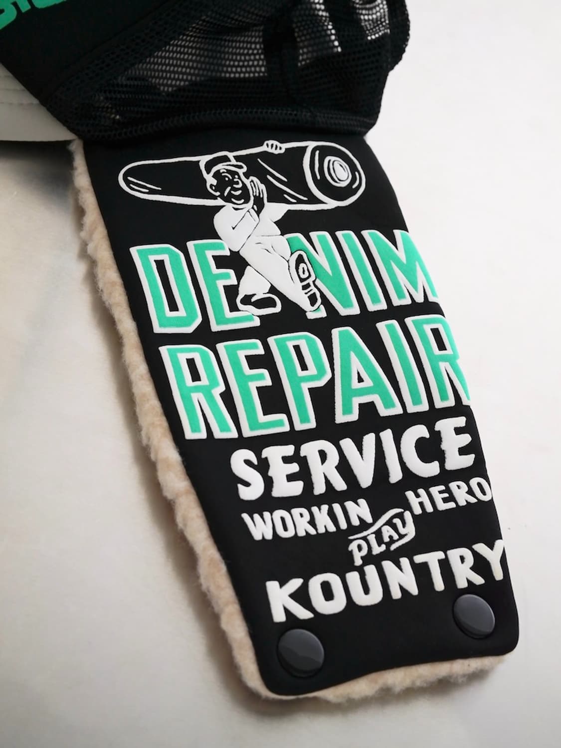 캐피탈 데님 리페어 서비스 럼버 트럭 캡 블랙 그레이 K2510XH531 상품이미지5