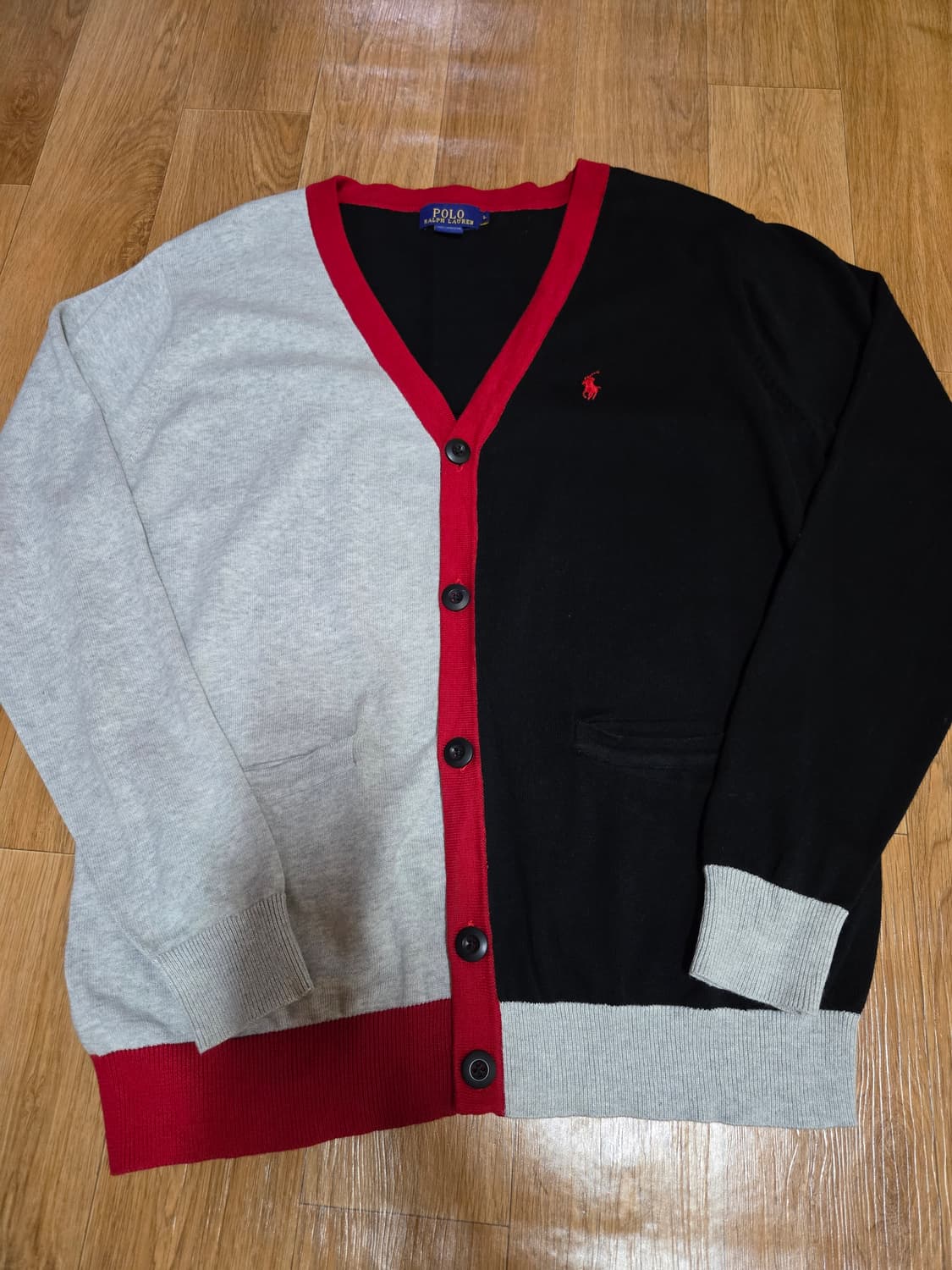 폴로 랄프로렌 정품 코튼 배색 가디건 상품이미지3