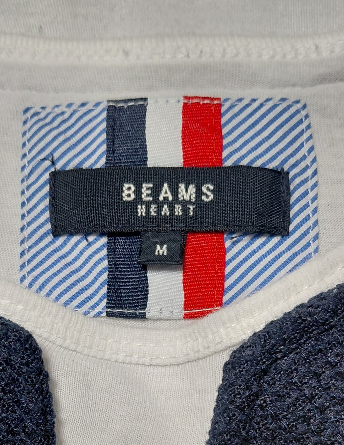 빔즈 하트(BEAMS HEART) 네이비 레이어드 니트 티셔츠 (M) 상품이미지2