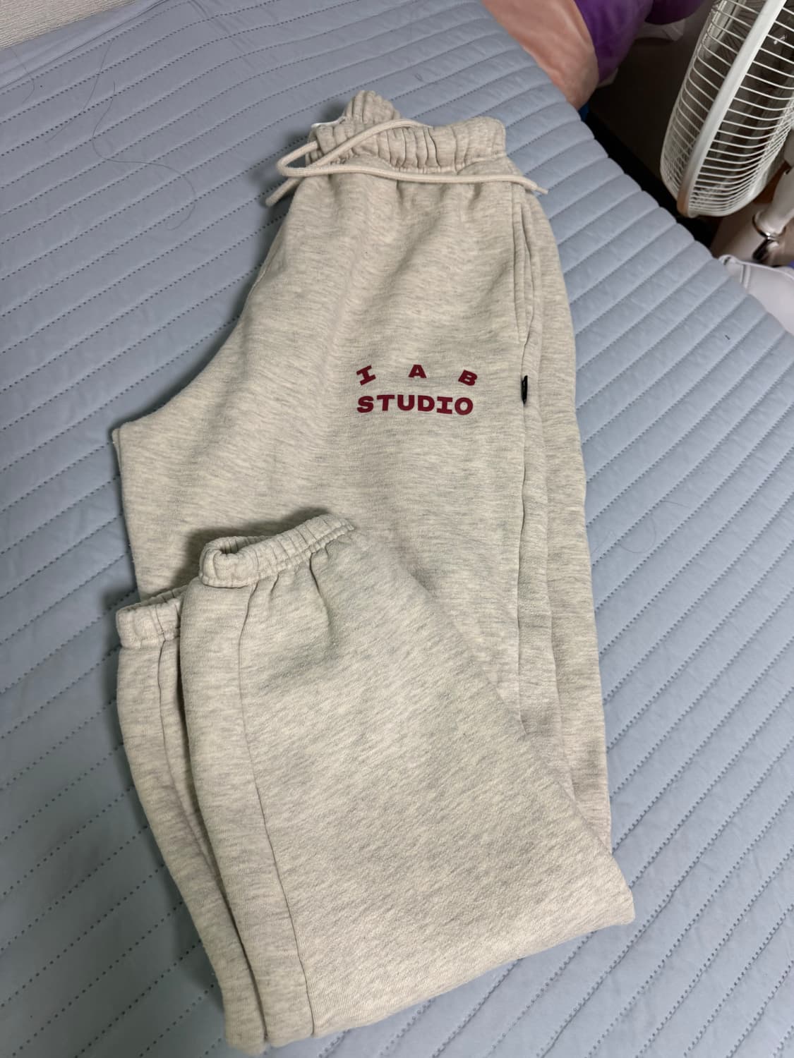 아이앱스튜디오 스웨트팬츠 M 오트밀 버건디 상품이미지2