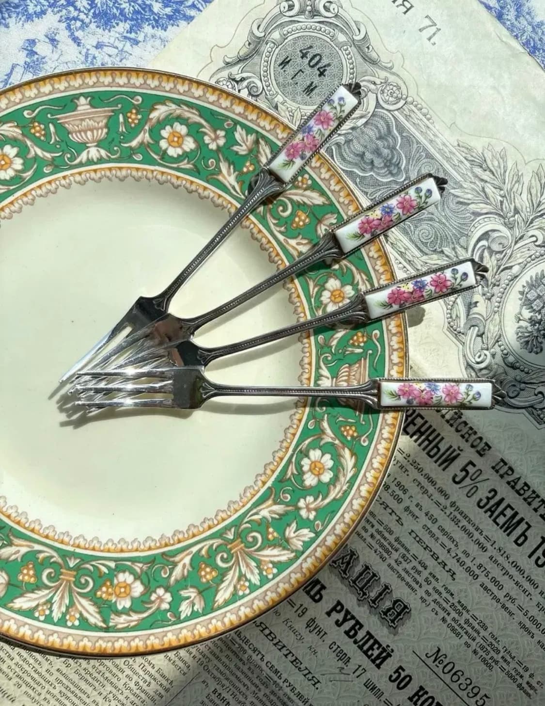 일본 빈티지 실버플레이트 스푼포크 버터나이프세트 상품이미지3