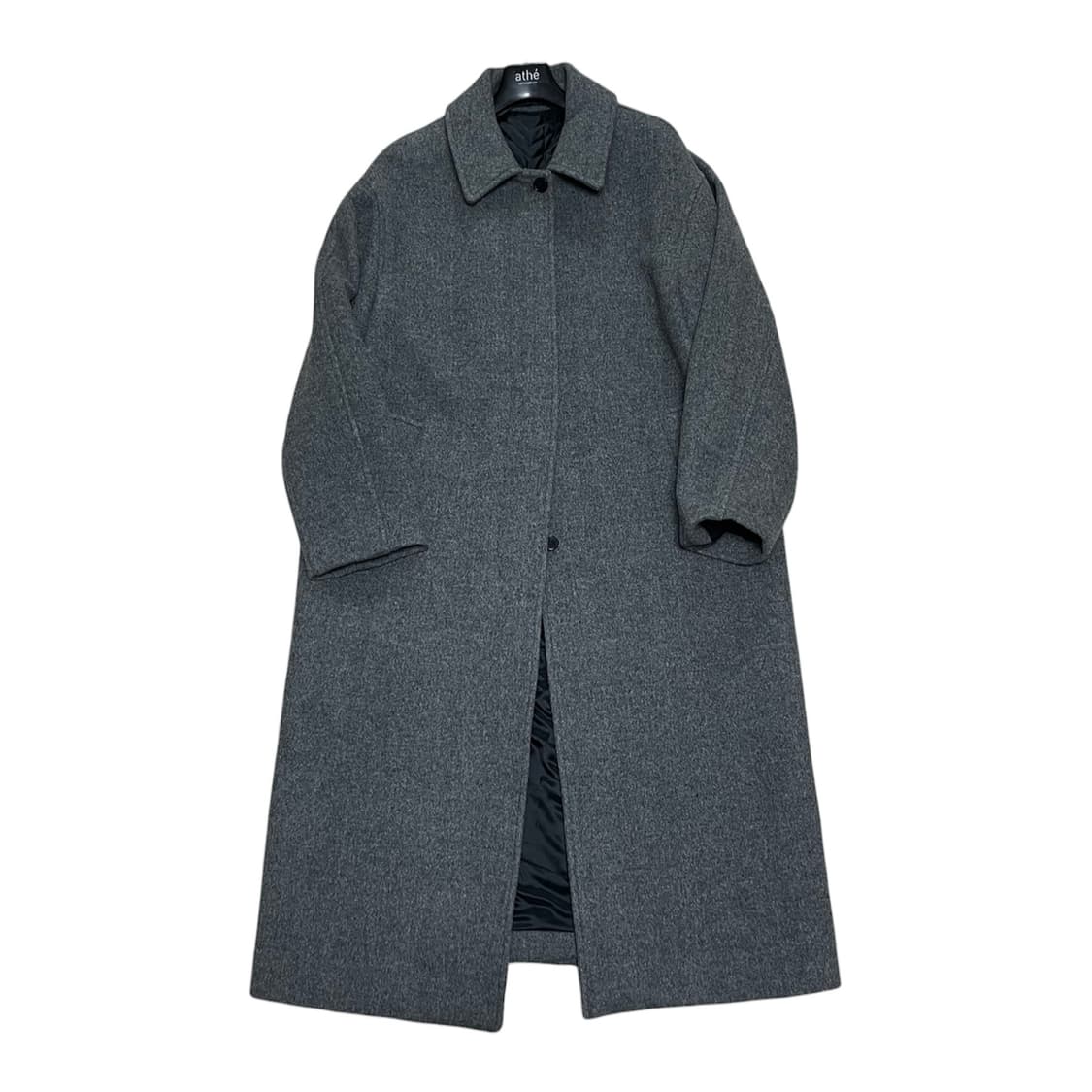 노멜렛 브레스트 울 오버 코트 헤링본 그레이 상품이미지1