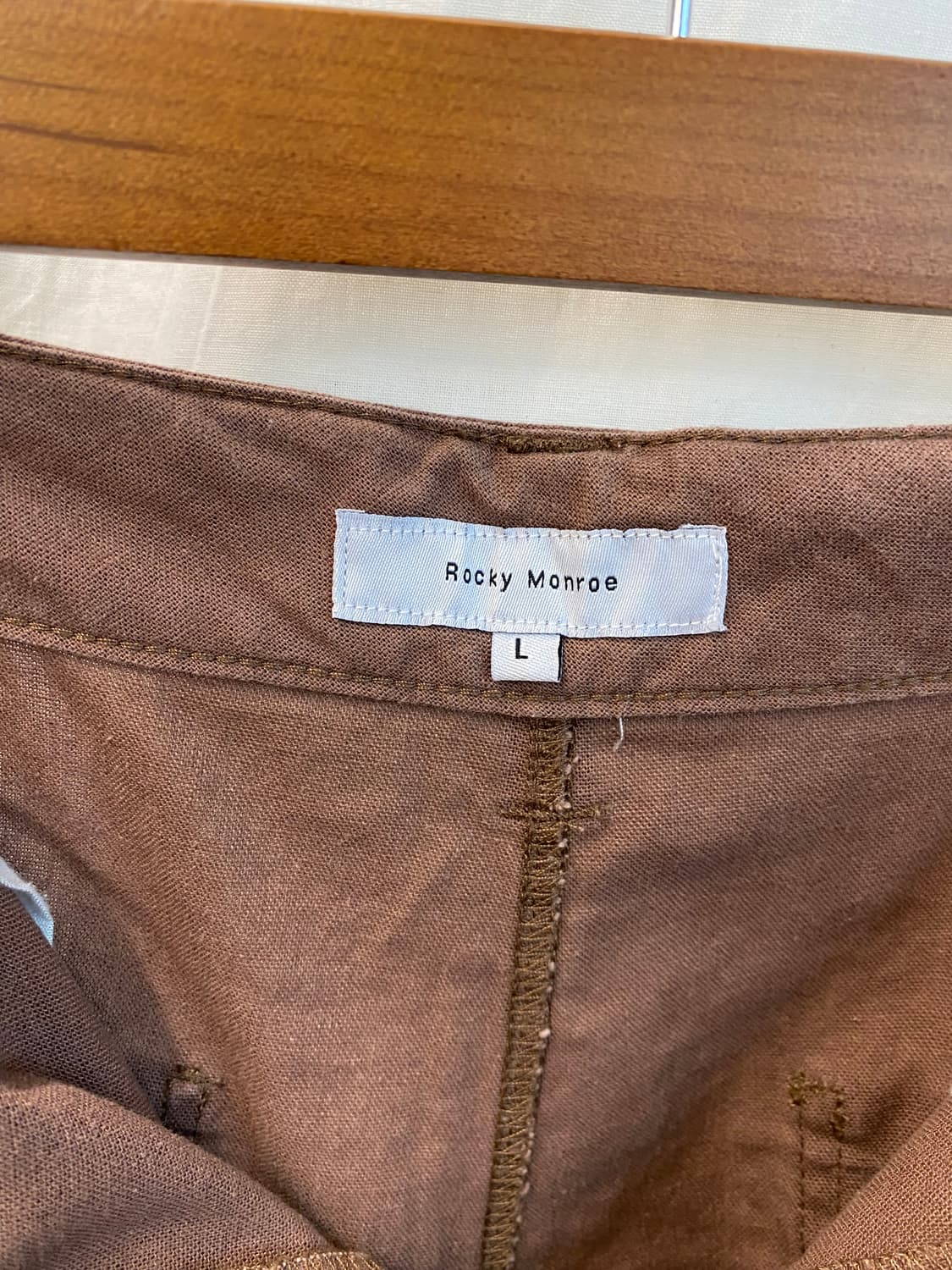 ROCKY MONROE 린넨면 브라운 7부조거팬츠(L) 상품이미지6