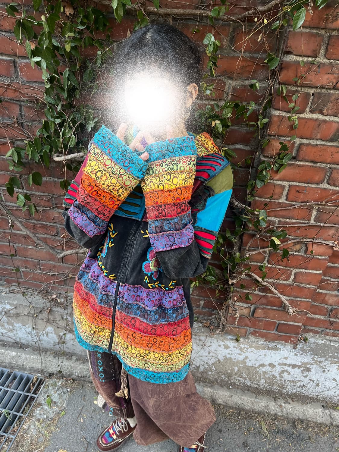 히피 패치워크 후드 집업 상품이미지3