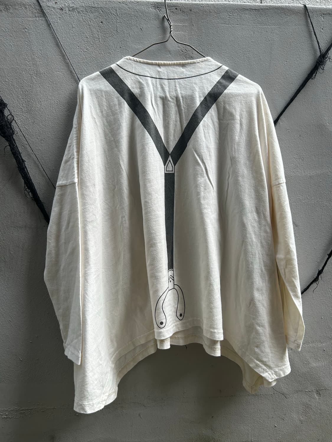 2000s Ne-net 트롱프뢰유 비대칭 프린팅 티셔츠 상품이미지2