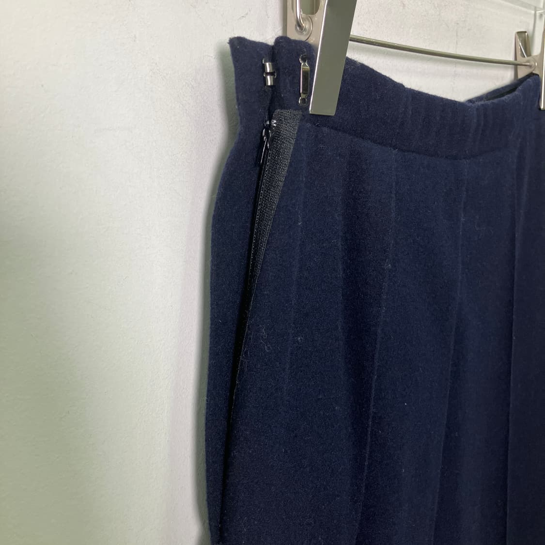 질샌더 네이비 울 플리츠 스커트 36 상품이미지4