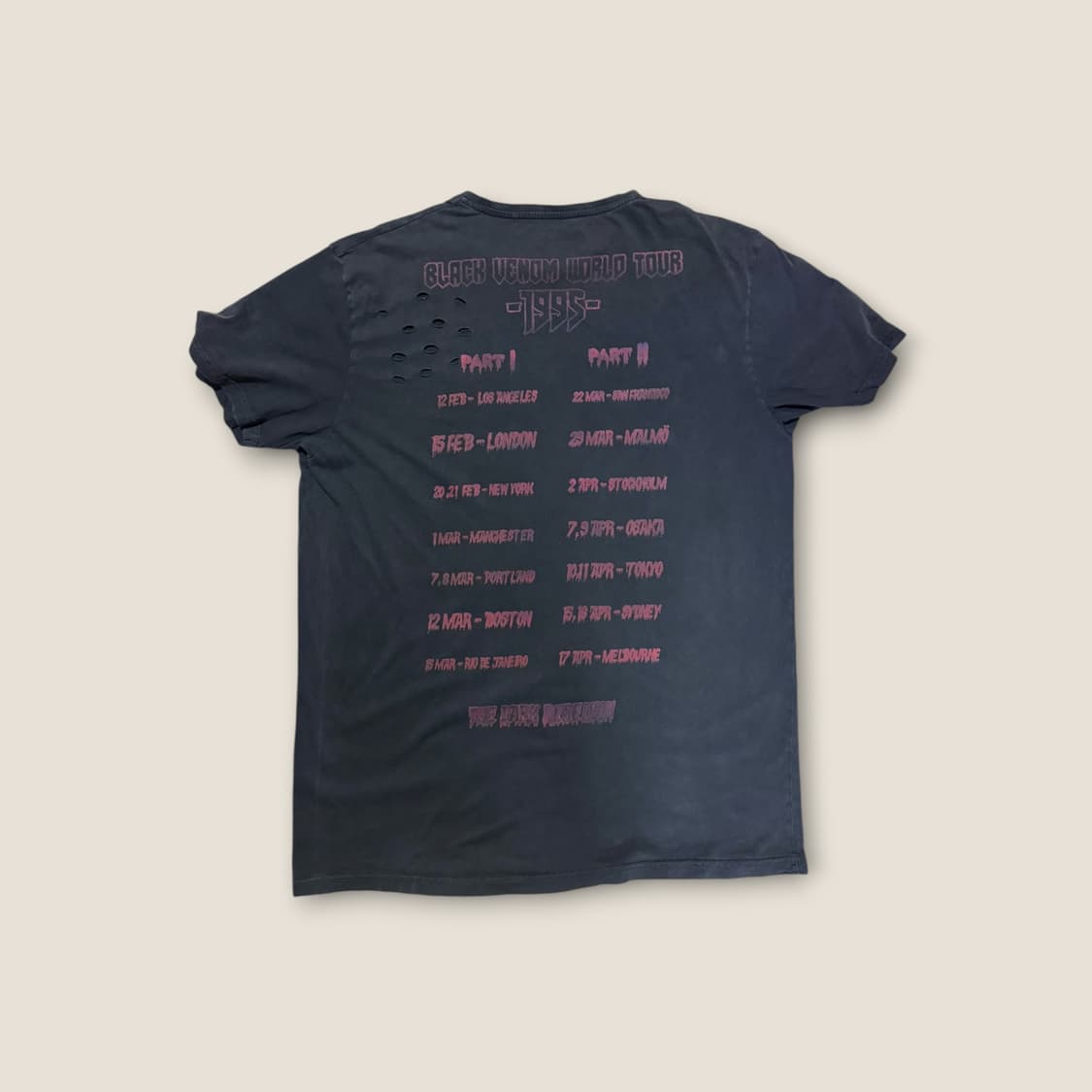 Black Venom 1995 월드투어 총알 디테일 티셔츠 XL 상품이미지5