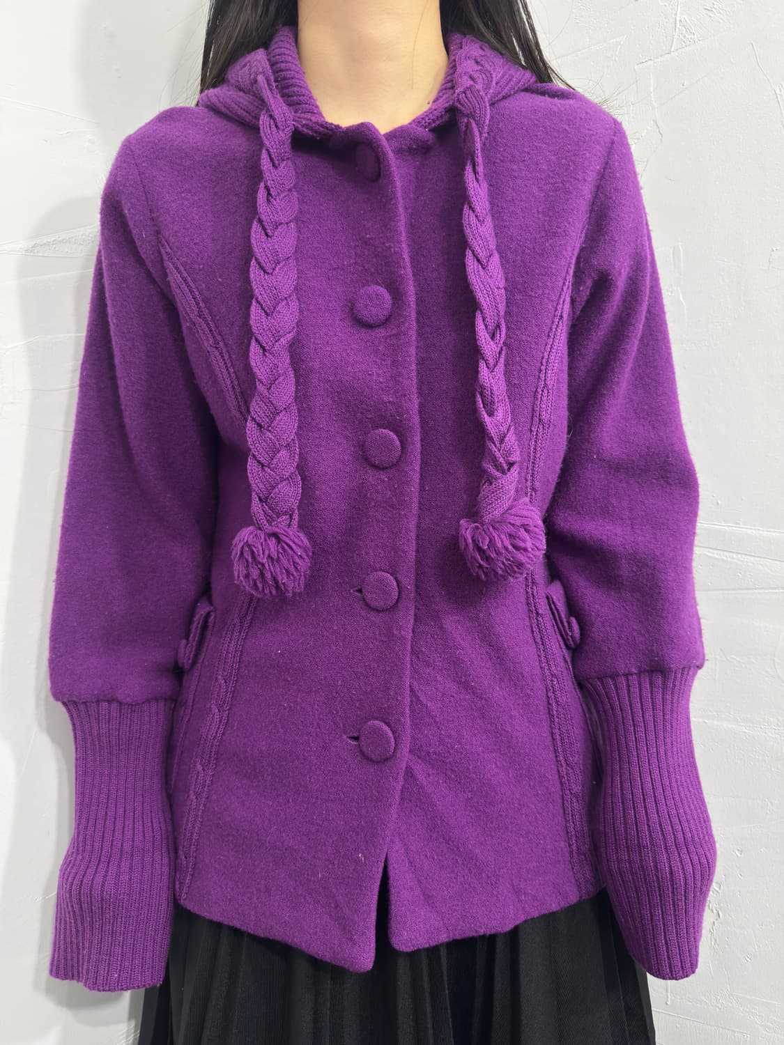 purple design hood wool jacket 상품이미지1