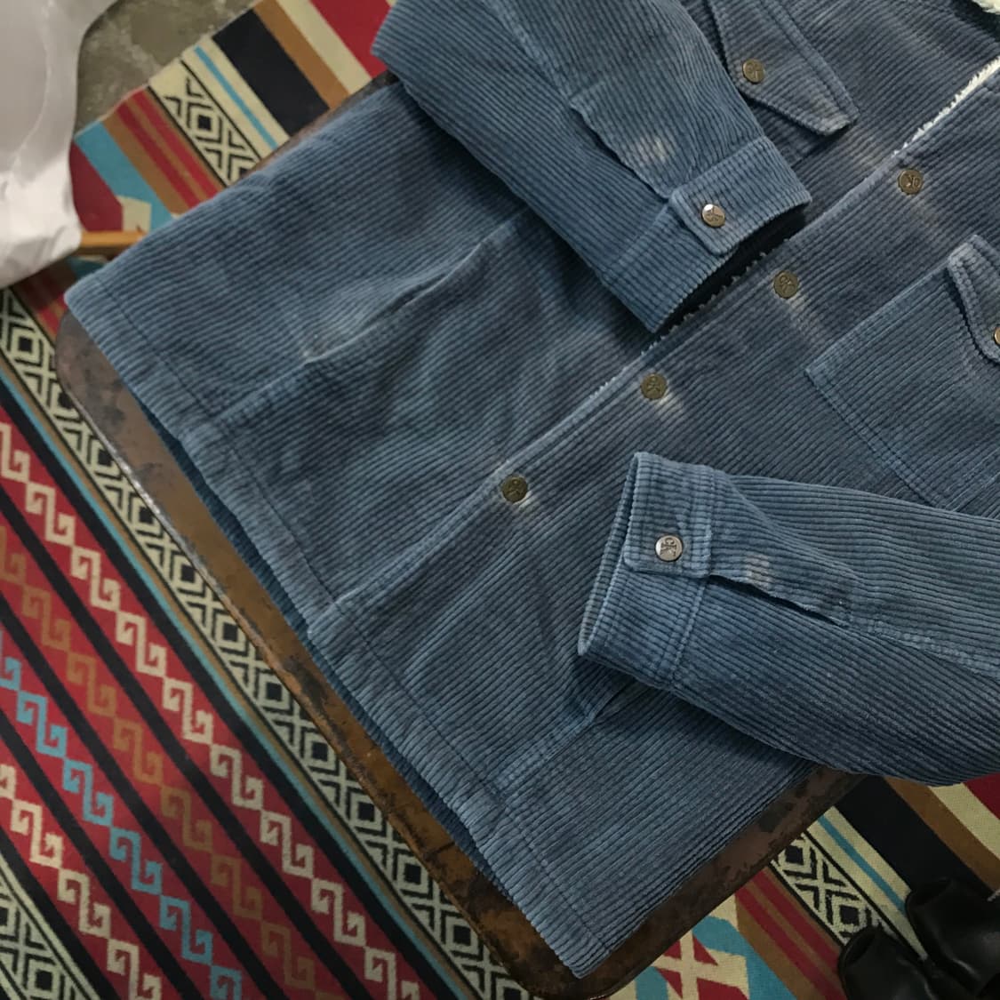 Ck 캘빈클라인 인디블루 코듀로이 양털 셰르파 자켓 남성 105 사이즈  상품이미지3