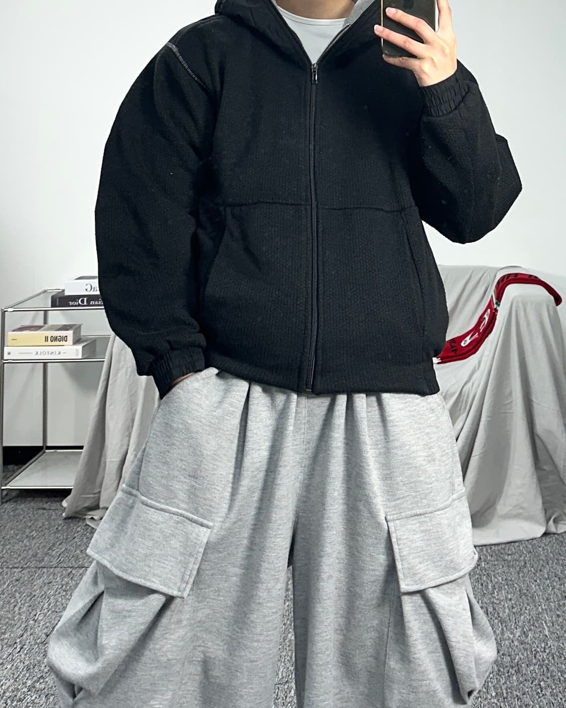 아디다스 니트 후드 집업 M 상품이미지3