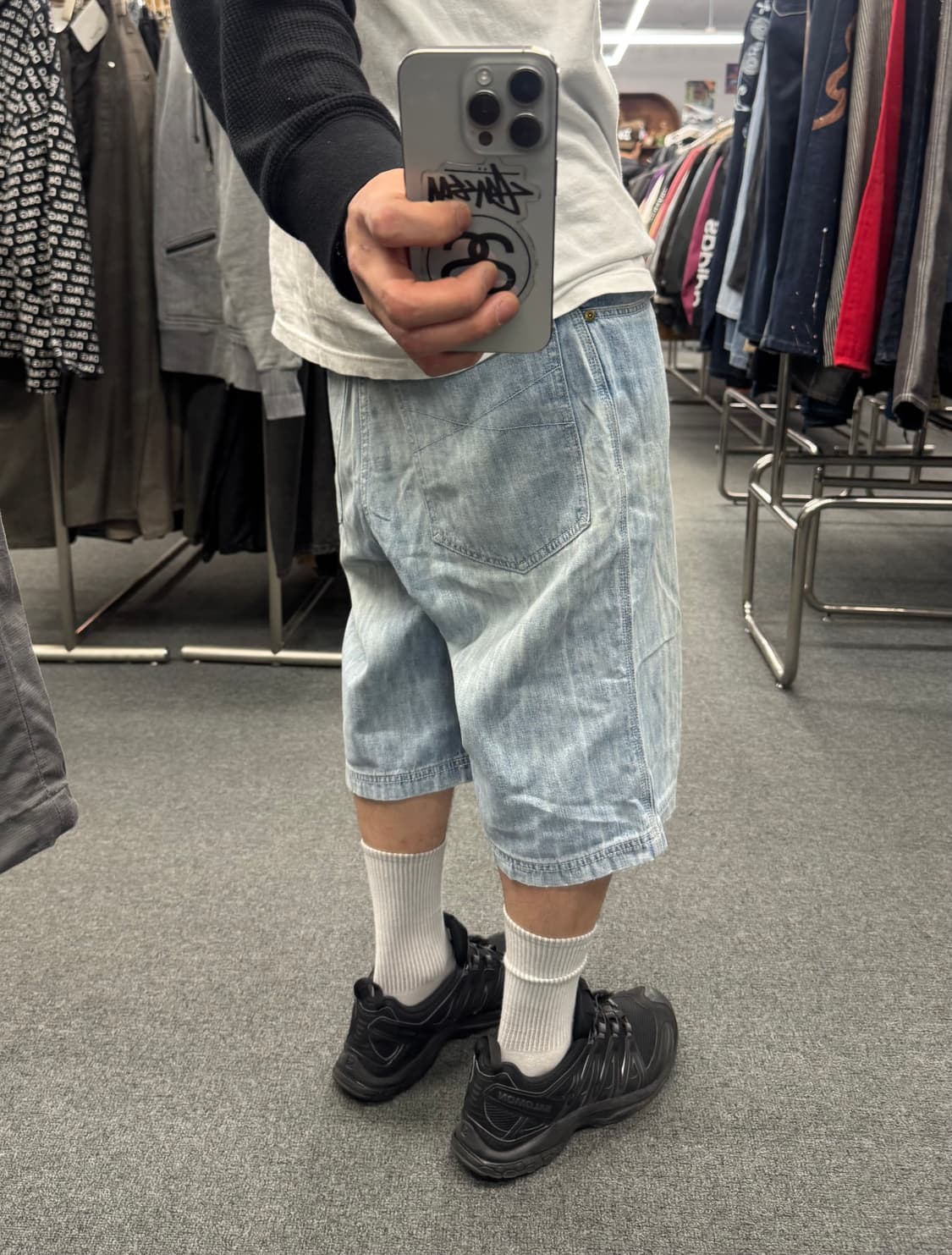 OS)Vans U.S.A 빈티지 연청 버뮤다 데님 팬츠 상품이미지2