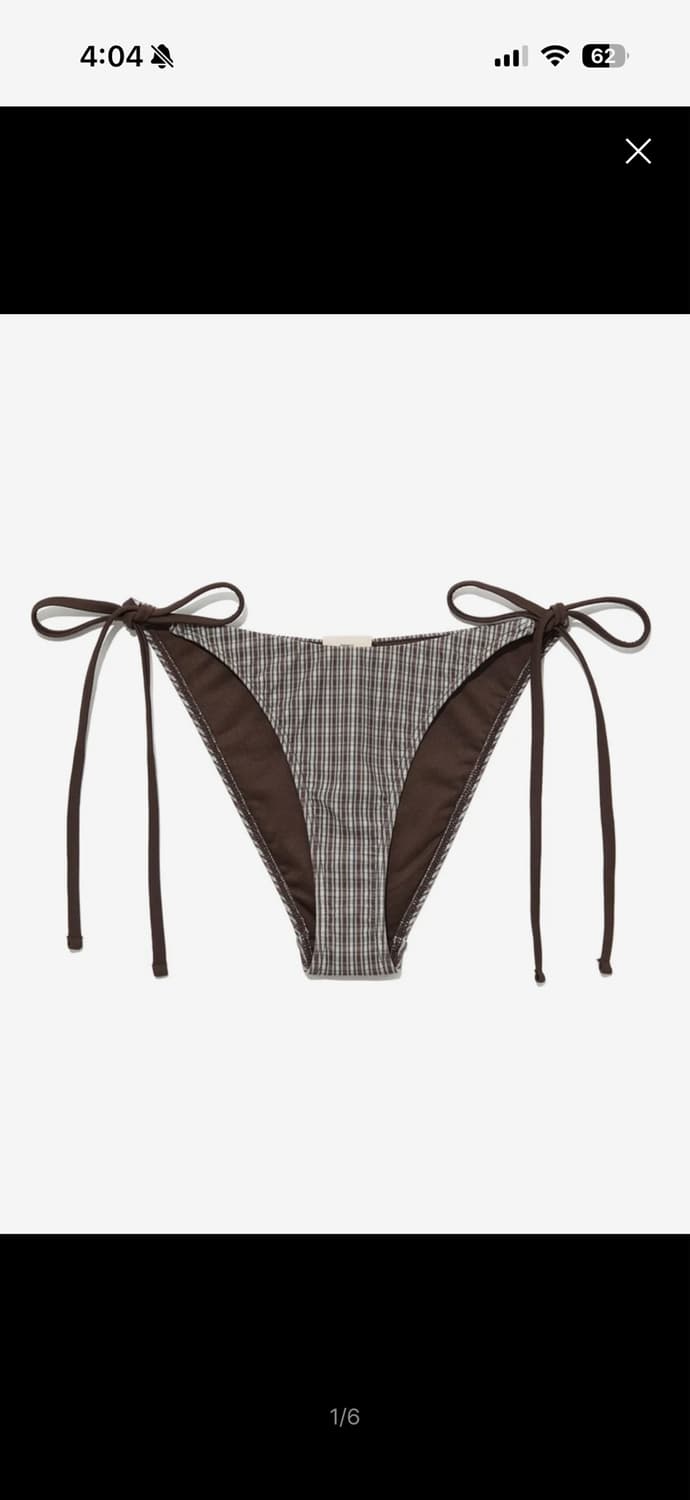 글로니 glowny 비키니 G GINGHAM BANDEAU BROWN 상품이미지3