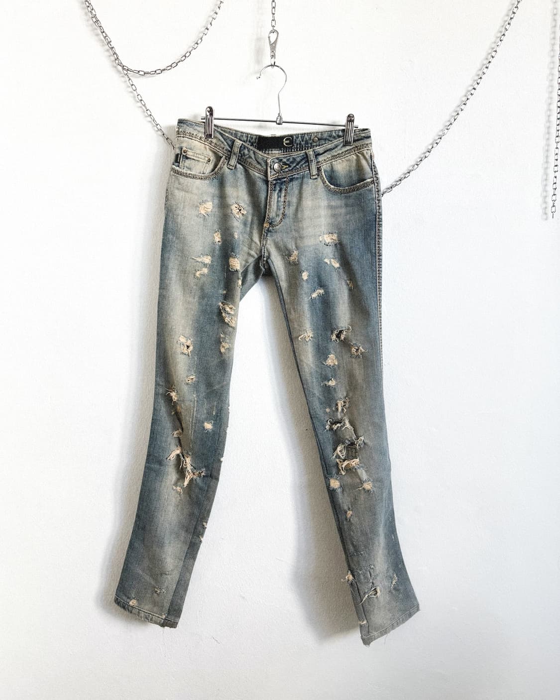 00s 저스트카발리 불렛홀 오일워싱 데님 상품이미지5