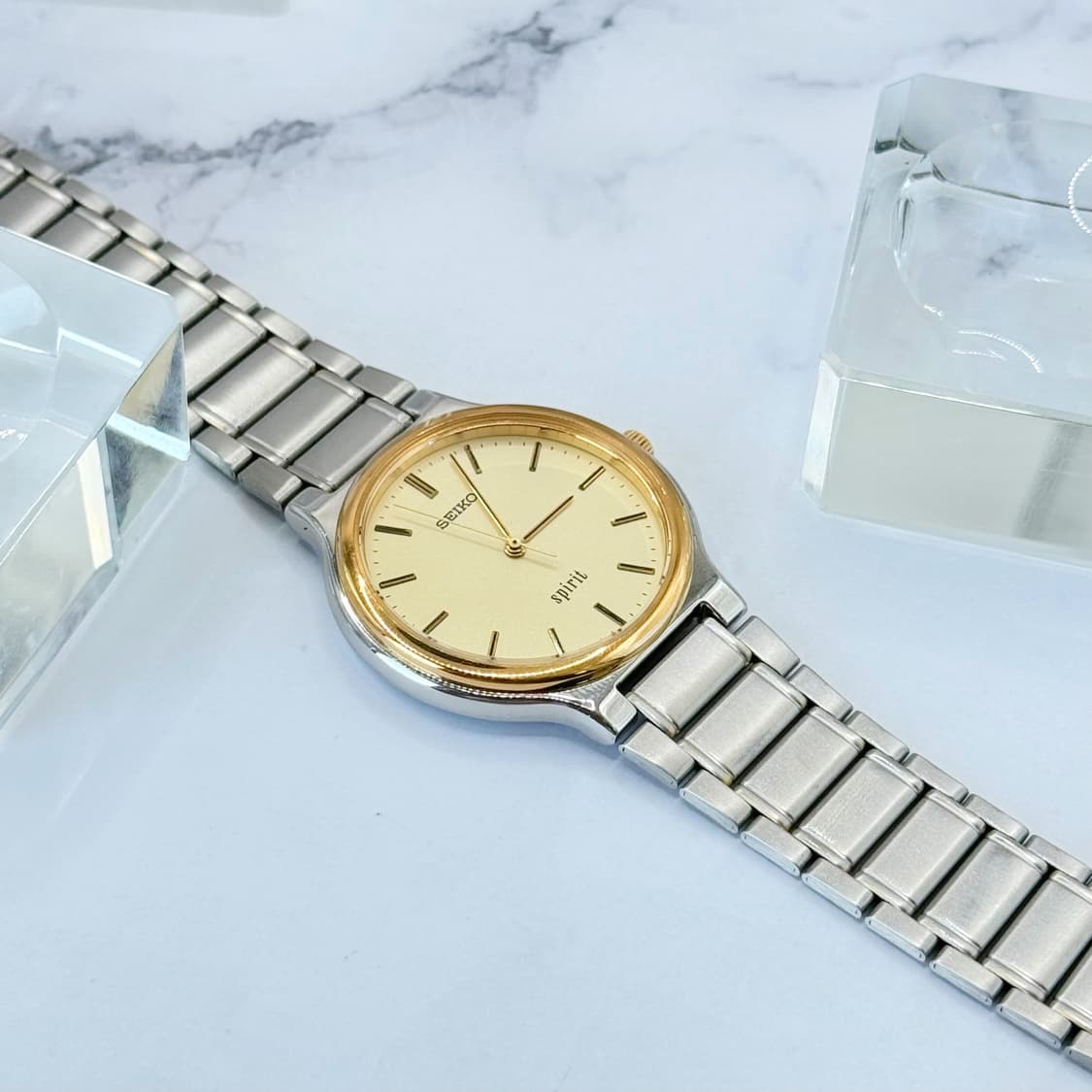 90s00s 빈티지 세이코 스피릿 샴페인 콤비 워치 상품이미지4