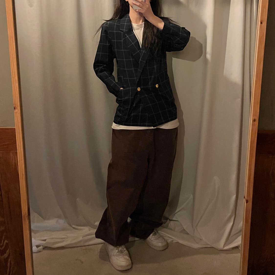 버버리 체크 더블 브레스트 자켓 상품이미지4