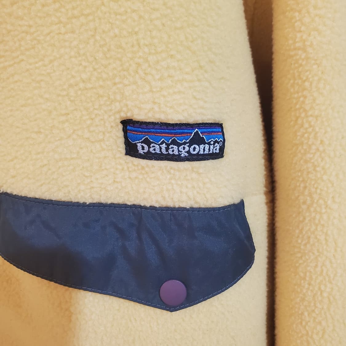 99FW 파타고니아 빈티지 신칠라 스냅-T 옐로우 블랙 플리스 상품이미지2