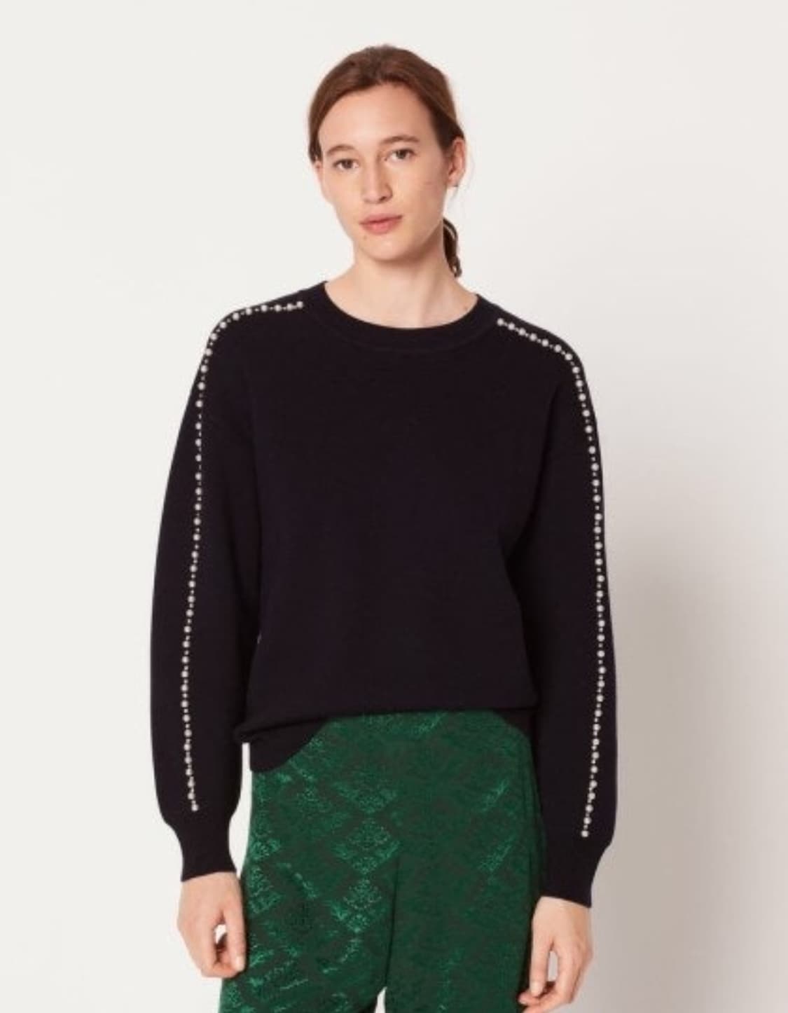 산드로 SANDRO 진주 장식 니트 1사이즈 상품이미지1