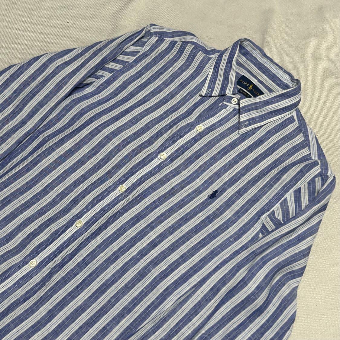 S 폴로랄프로렌 클래식 핏 스트라이프 린넨 셔츠 상품이미지1