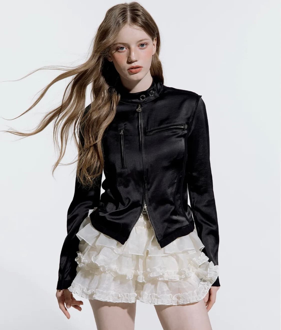 러프넥 튜튜 스커트 크림 상품이미지2