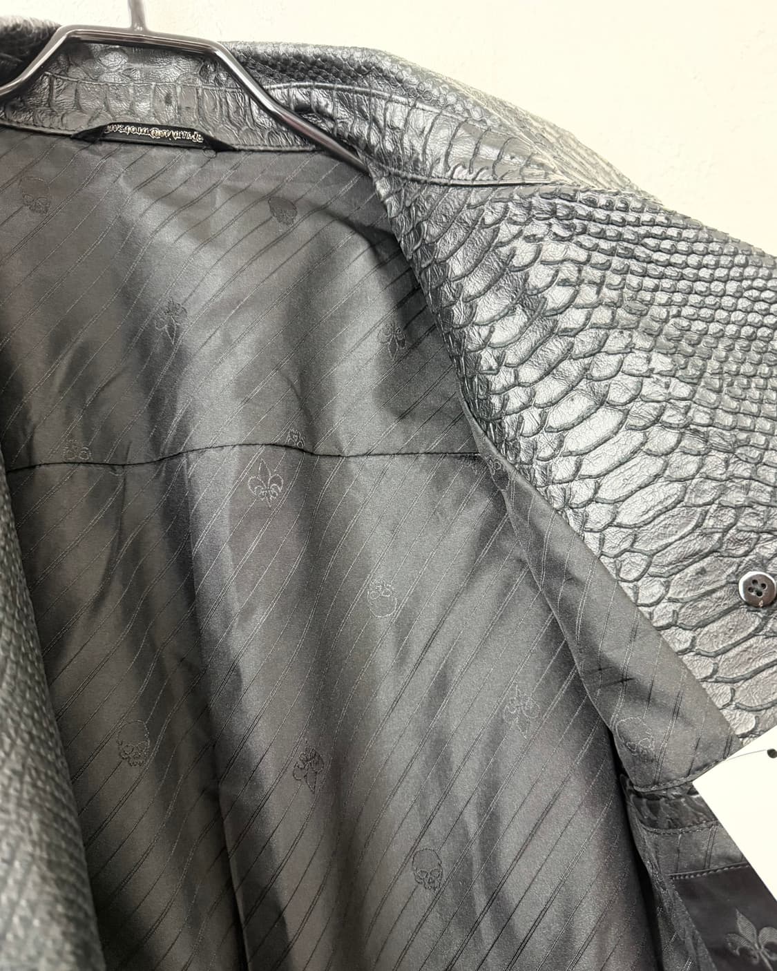 커스텀 컬쳐 스네이크 레더 트렌치 코트 상품이미지3