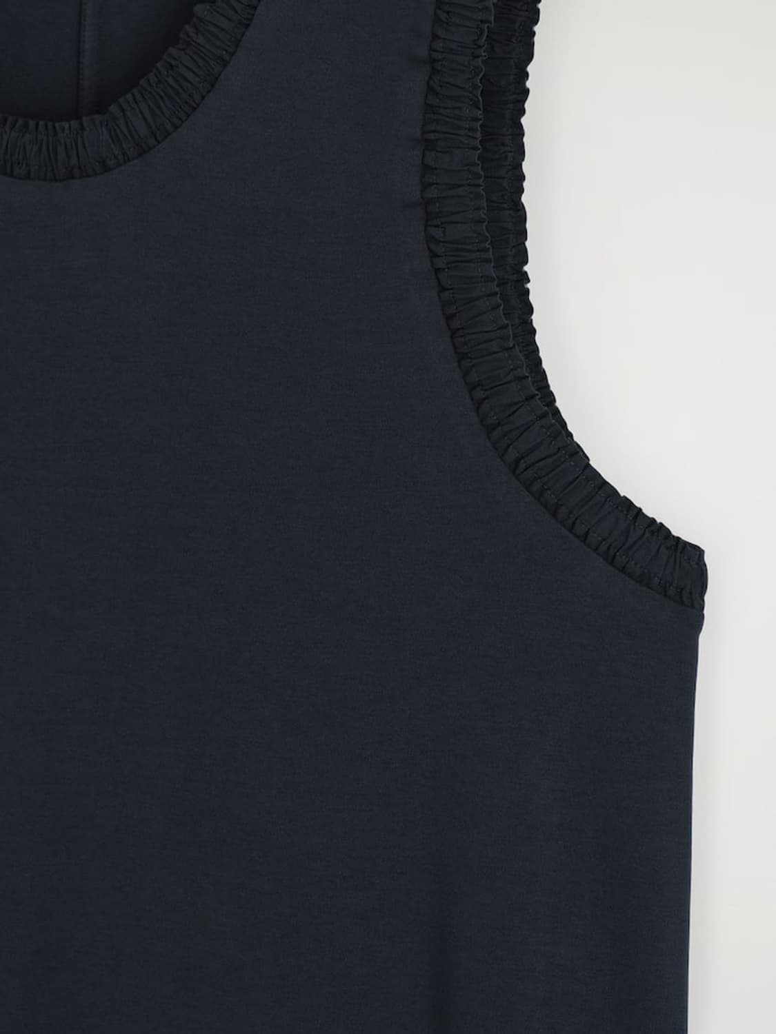 COS 러플 코튼 미디 드레스 네이비 상품이미지5