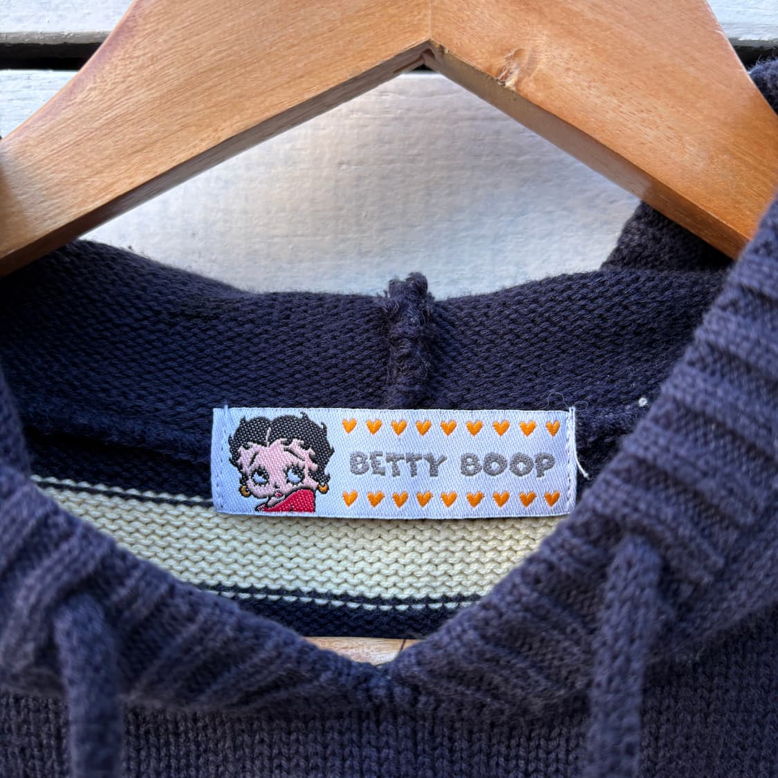 Betty boop 빈티지 베티붑 후드 니트 조끼 상품이미지3