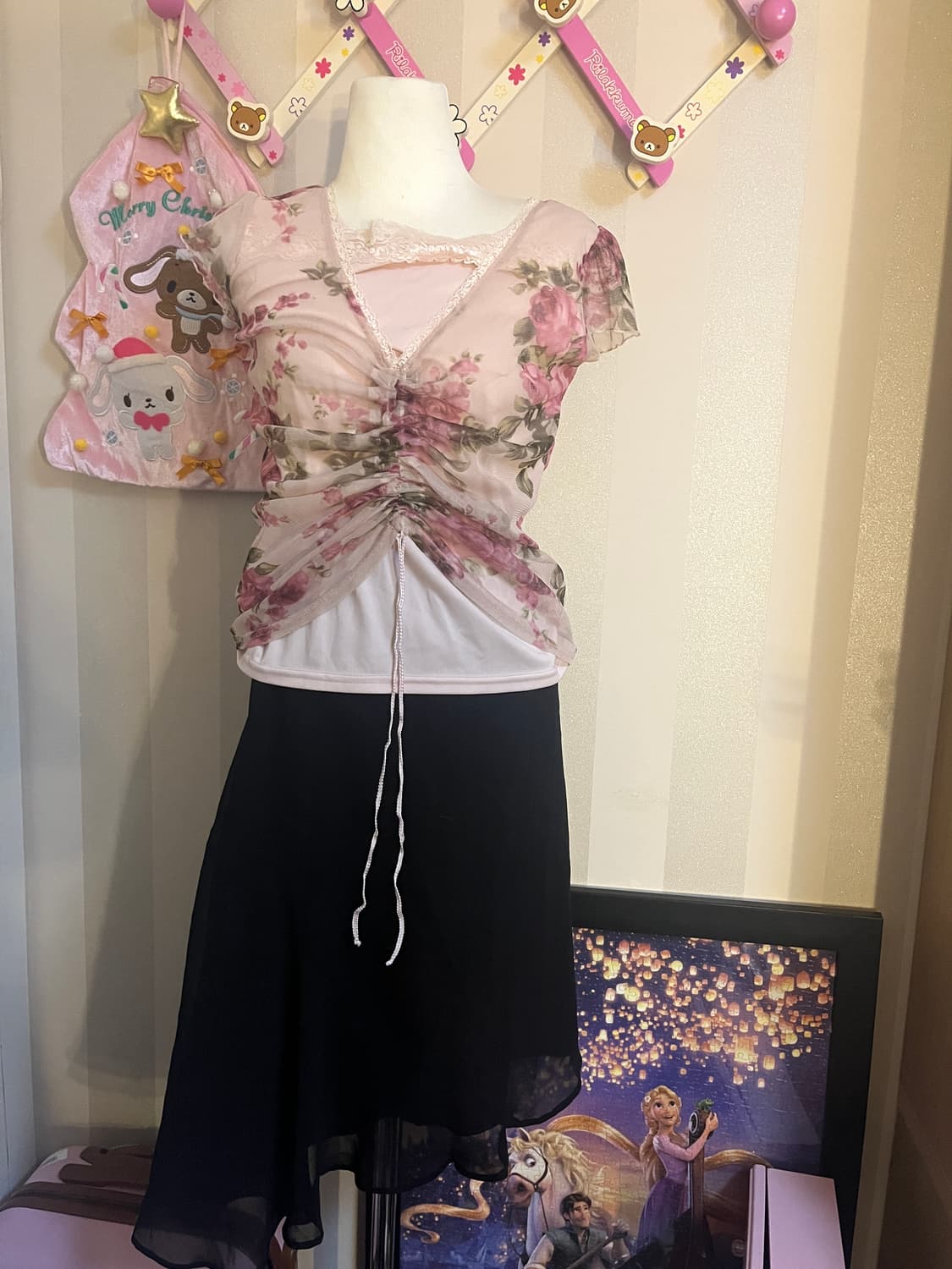 빈티지오리엔탈페어리코디세트 블랙언발스커트 상품이미지4