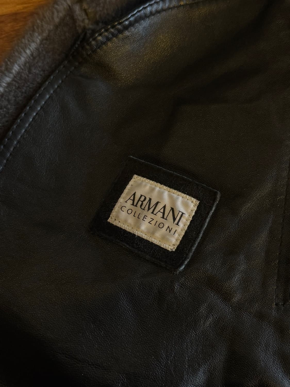 아르마니 꼴레지오니 시어링 램스킨 레더 코트 100~105 상품이미지8