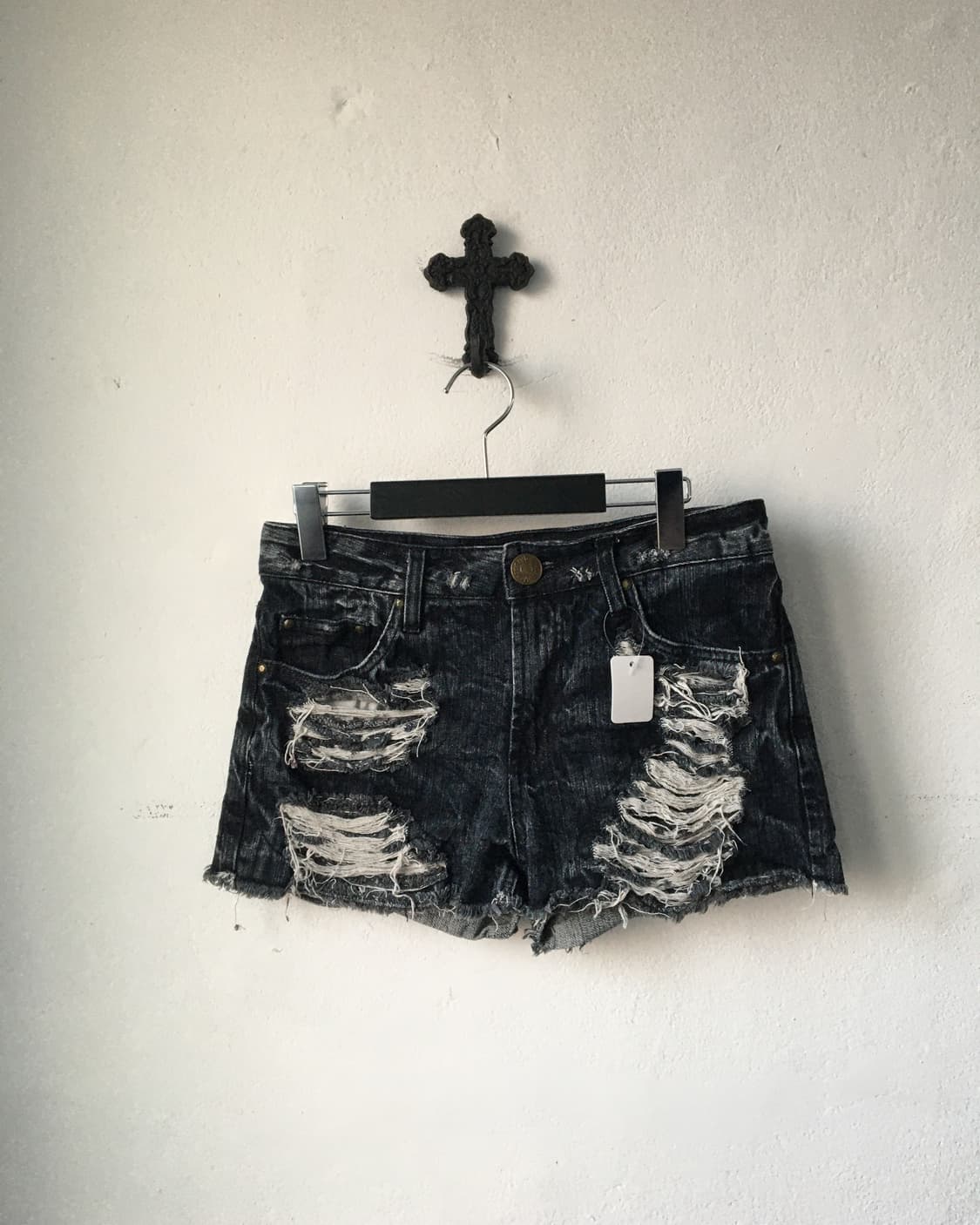 back pocket fur point Washing damage den 상품이미지1