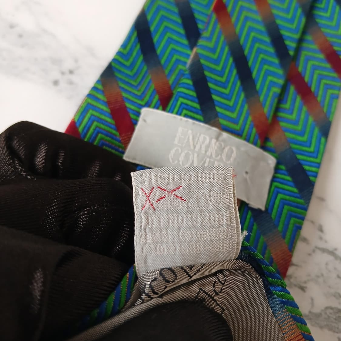 엔리코 코베리 넥타이 그린 패턴 A+등급 E894
 상품이미지9