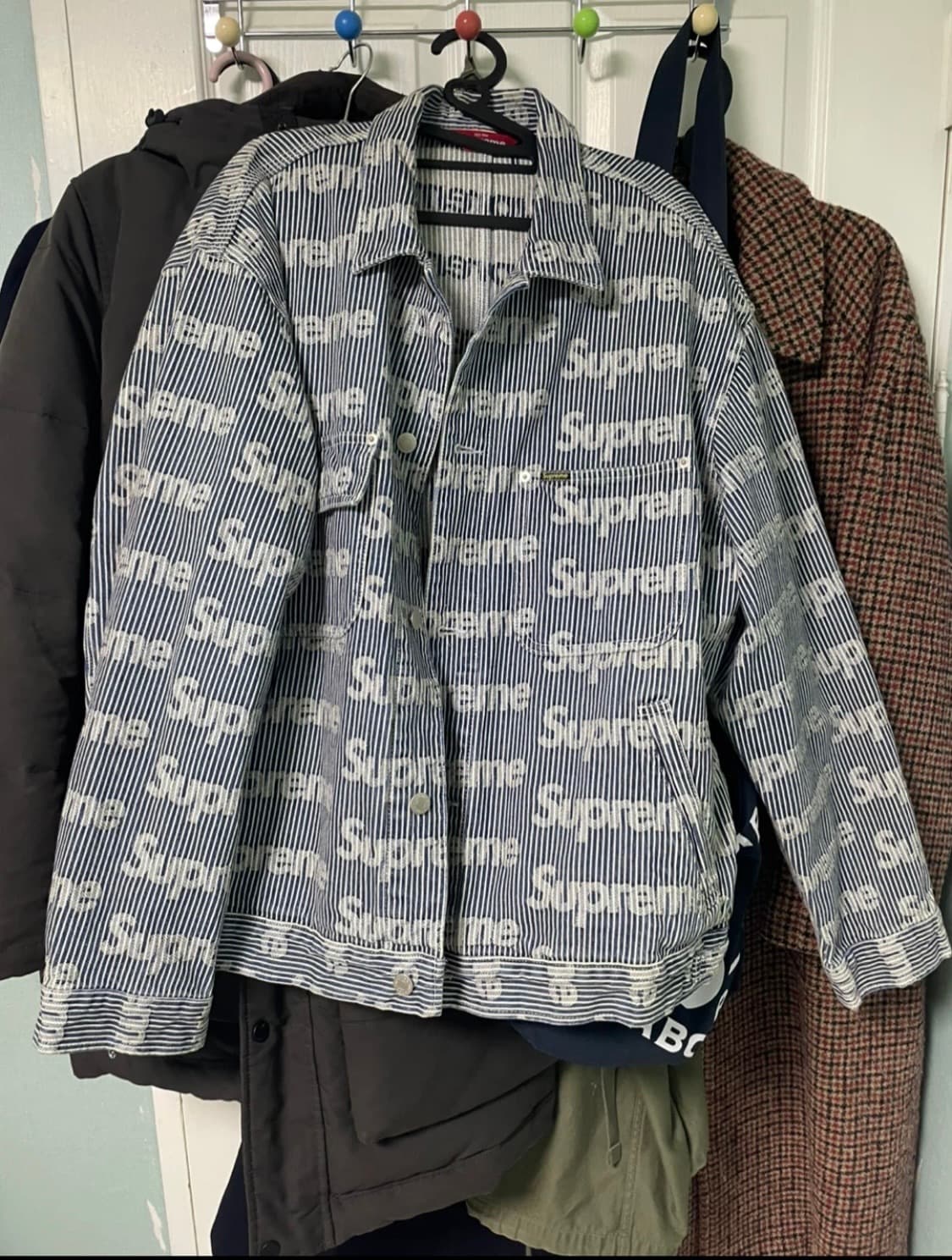 슈프림 24ss 데님 초어 트러커 자켓 스트라이프 상품이미지1