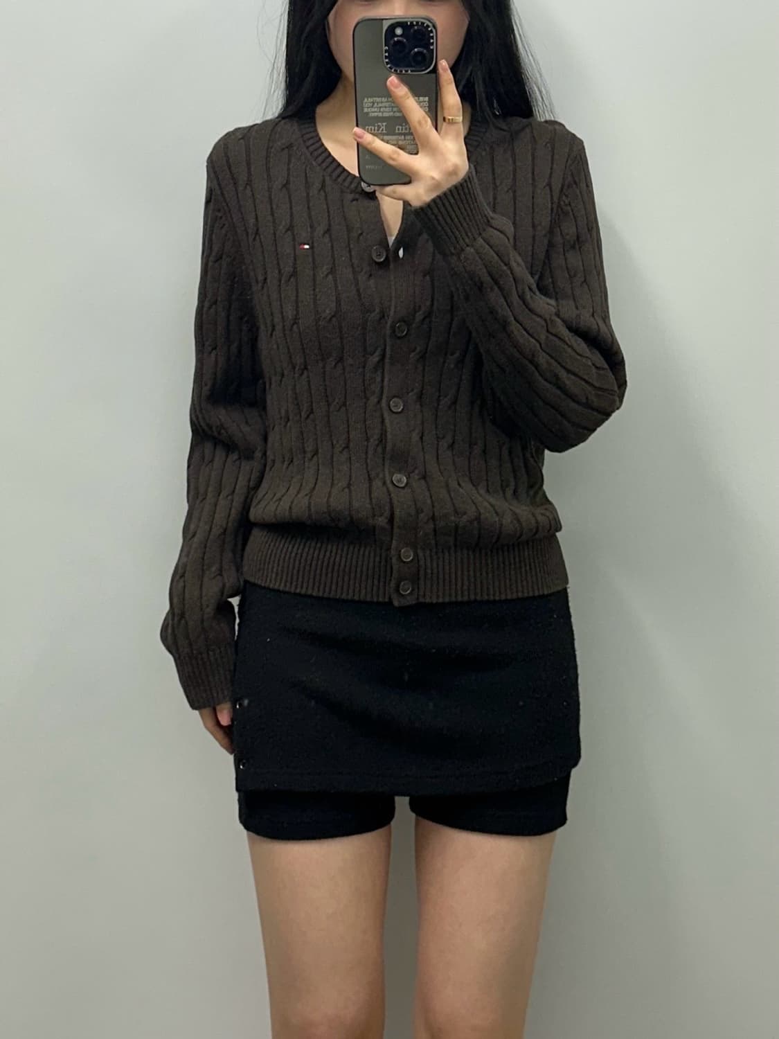 타미힐피거 브라운 꽈배기 니트 가디건 상품이미지1