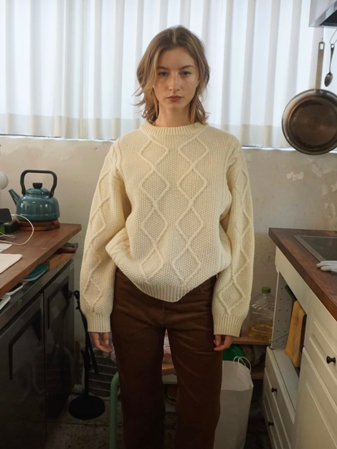 쏘딩키브레드 노엘 크림니트 상품이미지2