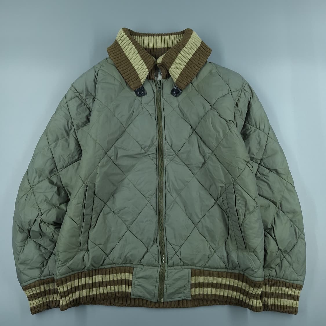 NST NEVER SEEN THING 카키 다이아몬드퀼팅 캐주얼자켓 L 상품이미지3