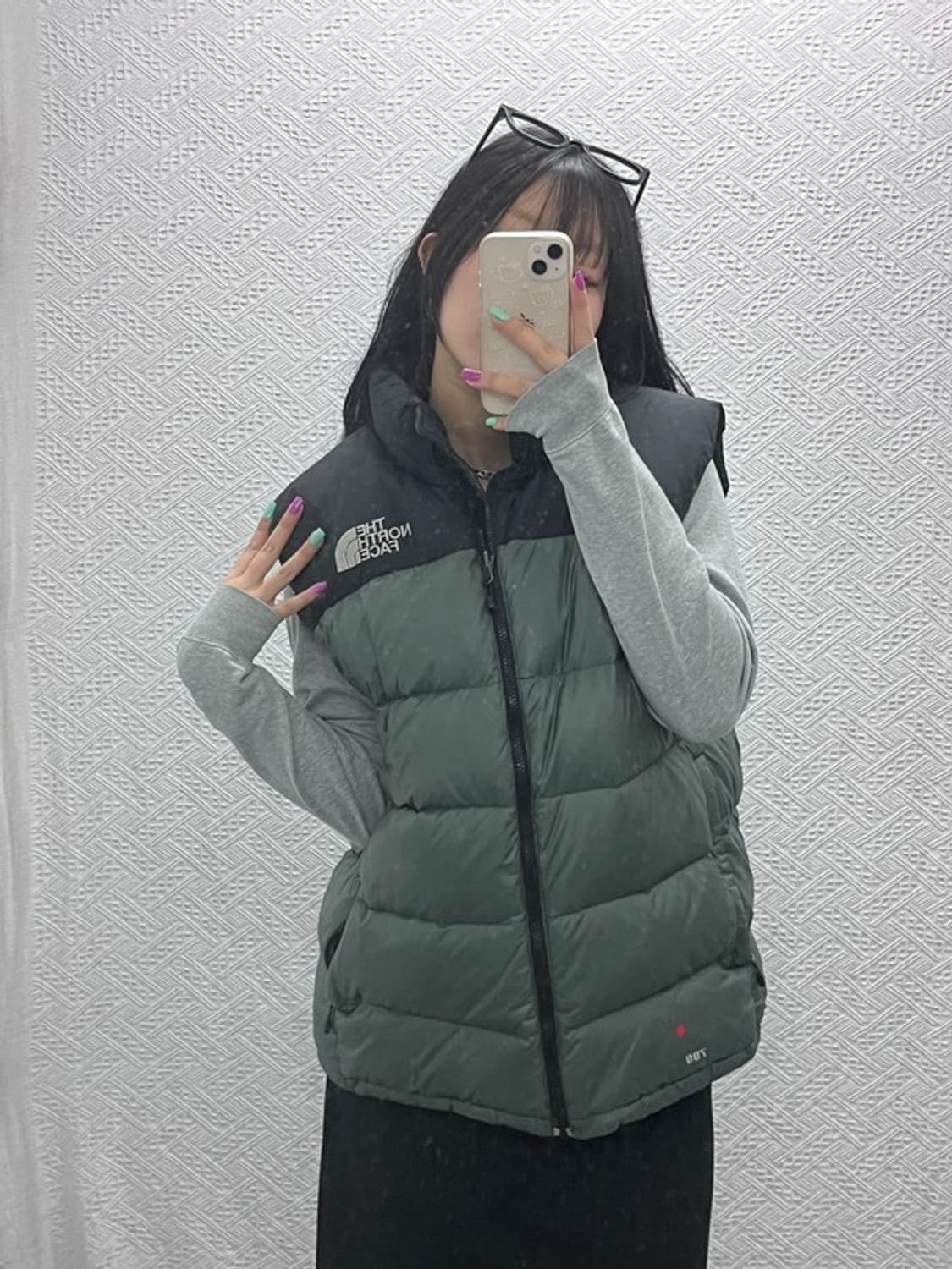 노스페이스 레트로 눕시 올리브 카키 패딩 조끼 100 C07044 상품이미지1