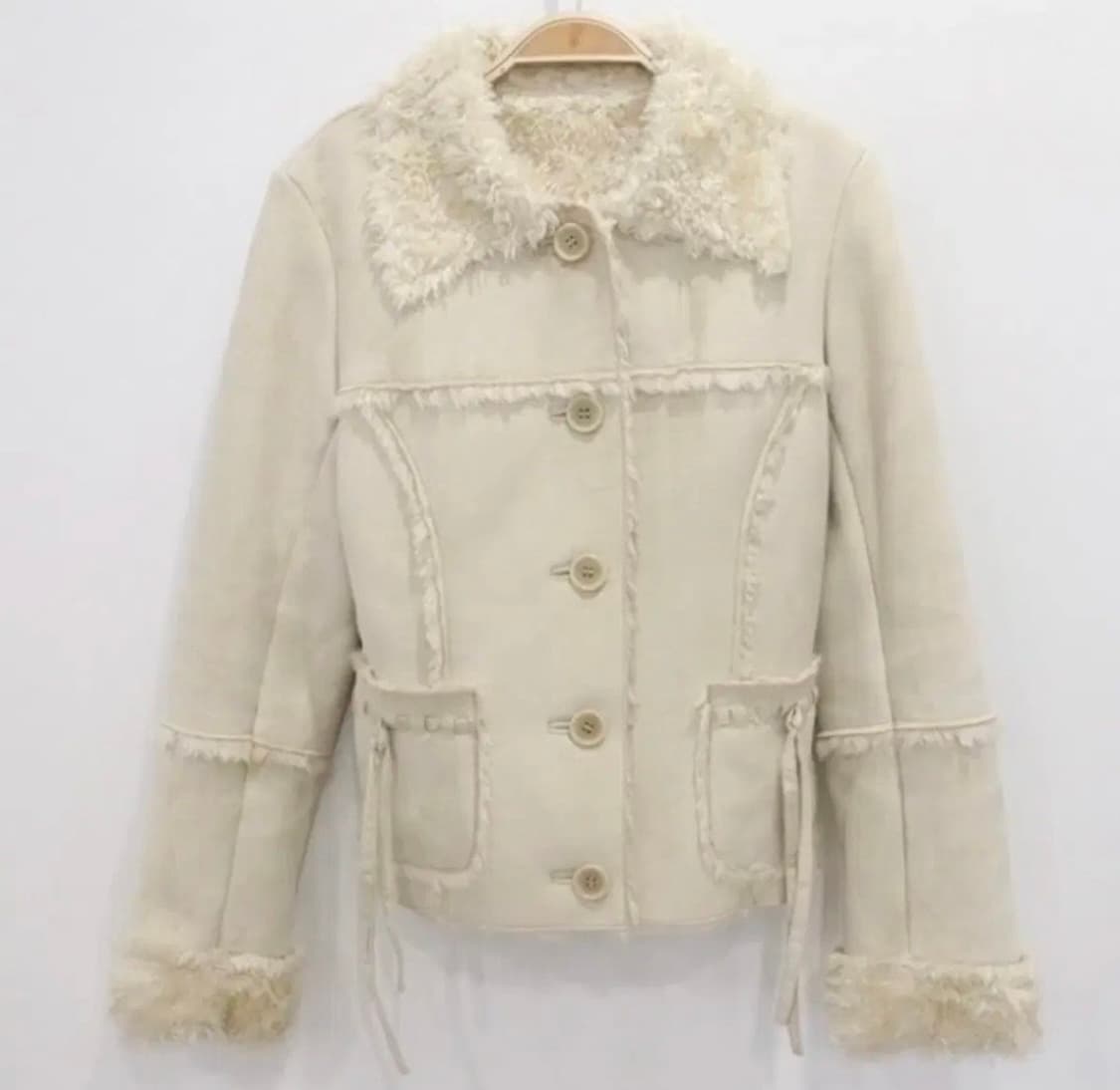 빈티지 퍼 베이지 무스탕 자켓 상품이미지1