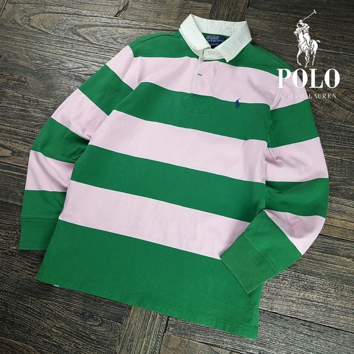 [폴로 랄프로렌] 포니 로고 자수 럭비 셔츠 긴팔 카라티 M20026 상품이미지1