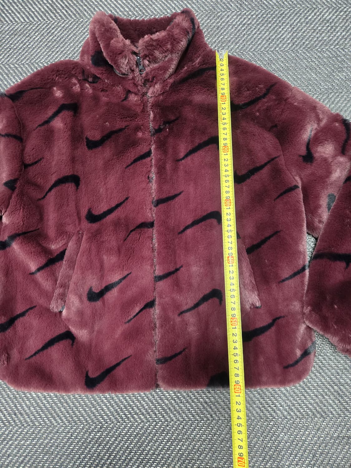 나이키 NSW 플러시 프린티드 포우 퍼 자켓 버건디 크러쉬 상품이미지9