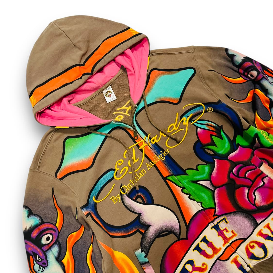 에드 하디 로즈 트루 러브 올드스쿨 타투 빈티지 후디 집업 상품이미지3