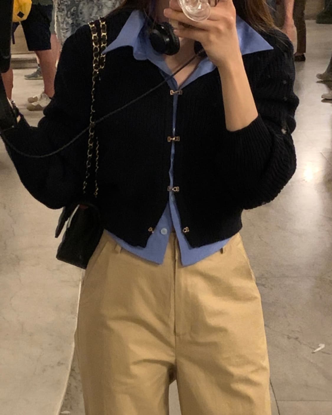 모던로브 크롭 소라색 셔츠 상품이미지4