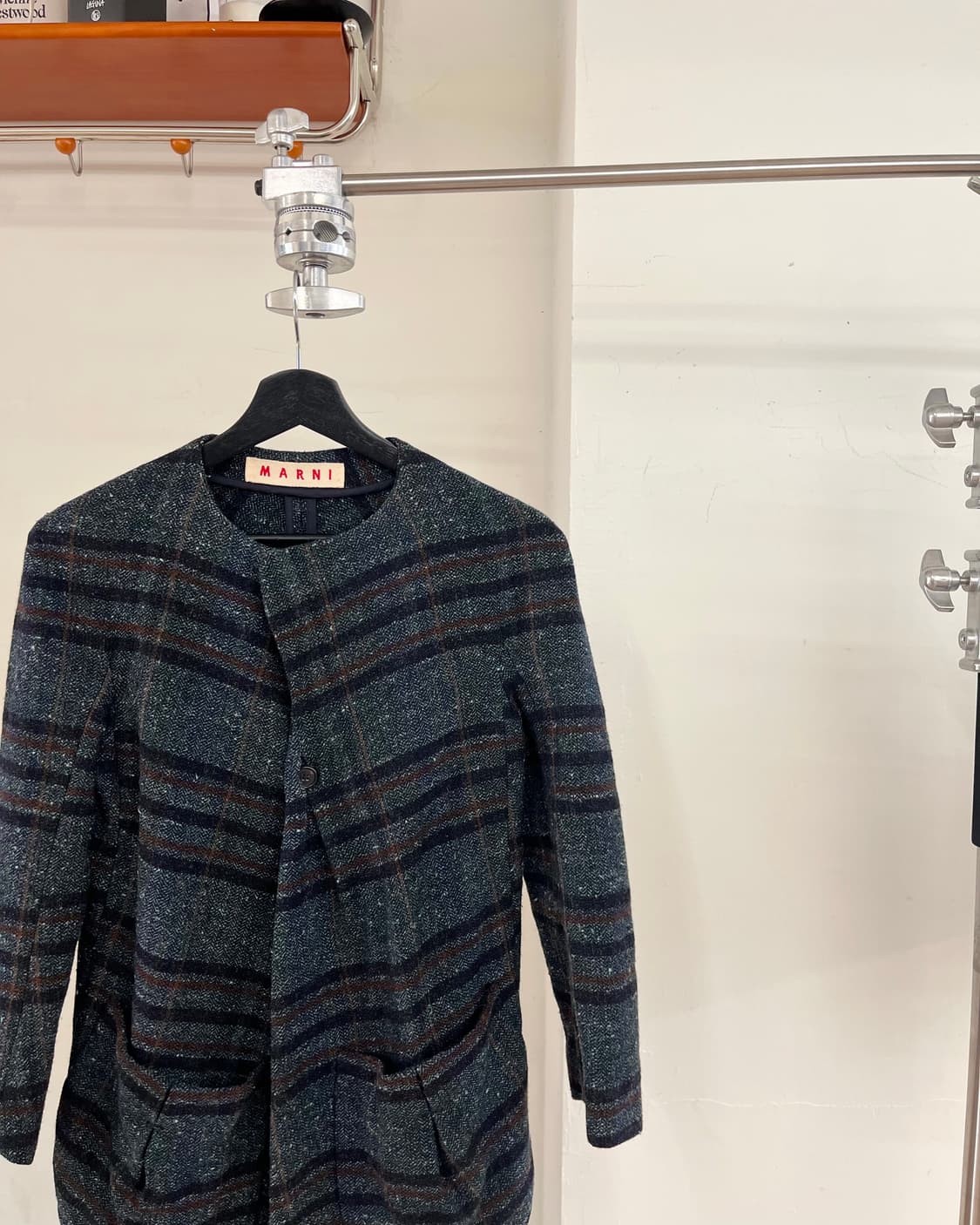 마르니 블루 트위드 라운드 넥 자켓 상품이미지3