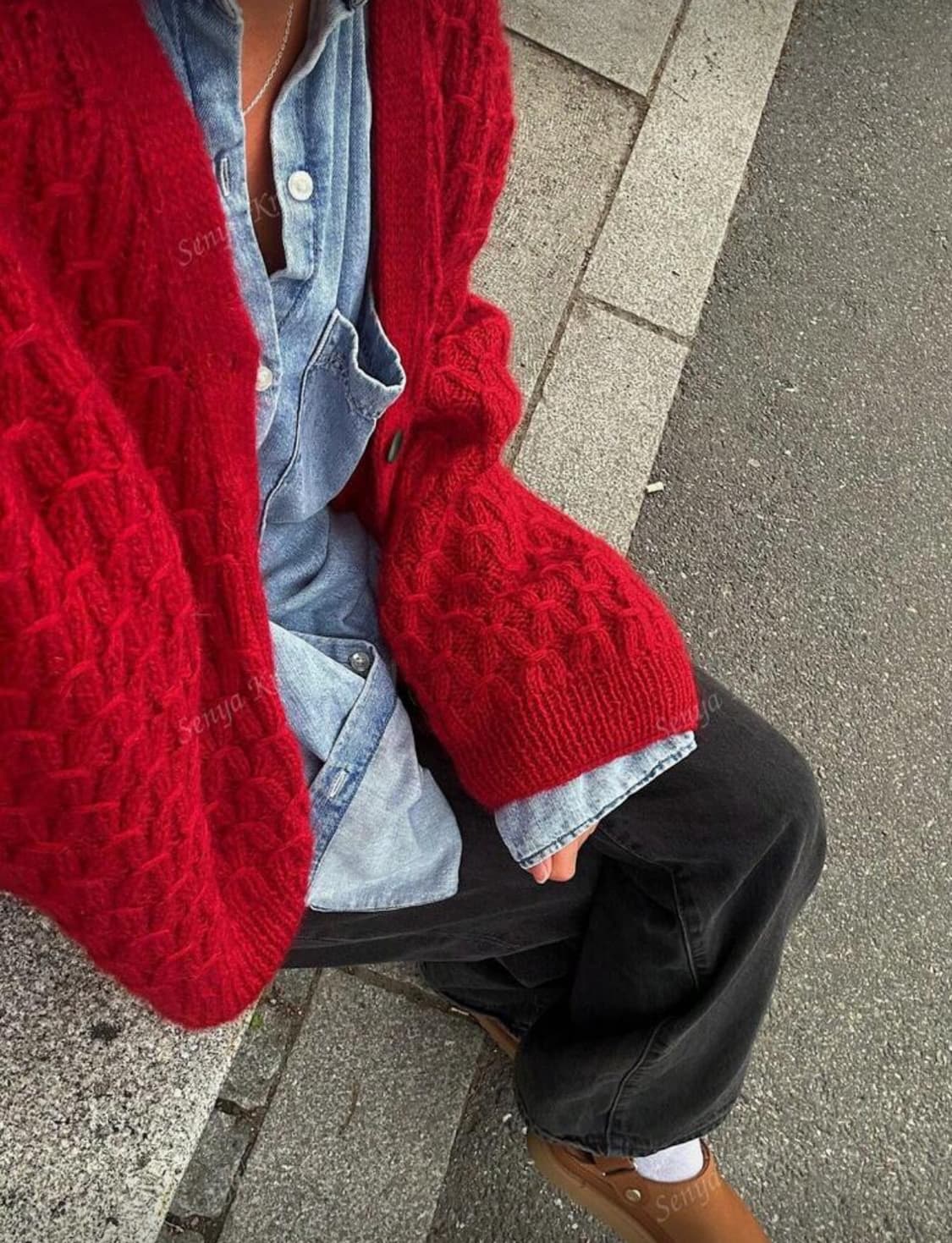 빨간 가디건 상품이미지2