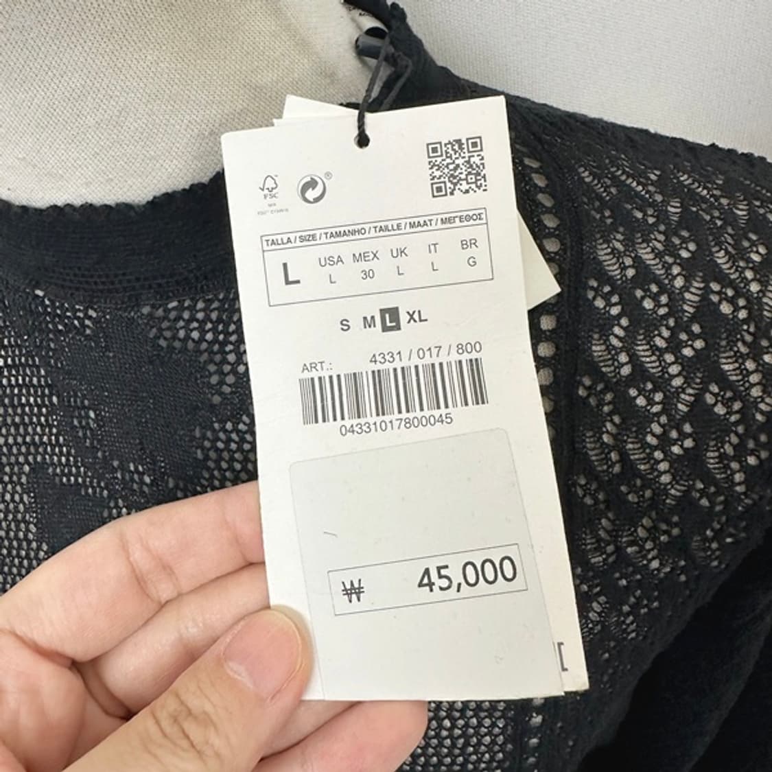 자라 여자 니트 시스루 블라우스 L (미착용새제품) 상품이미지10