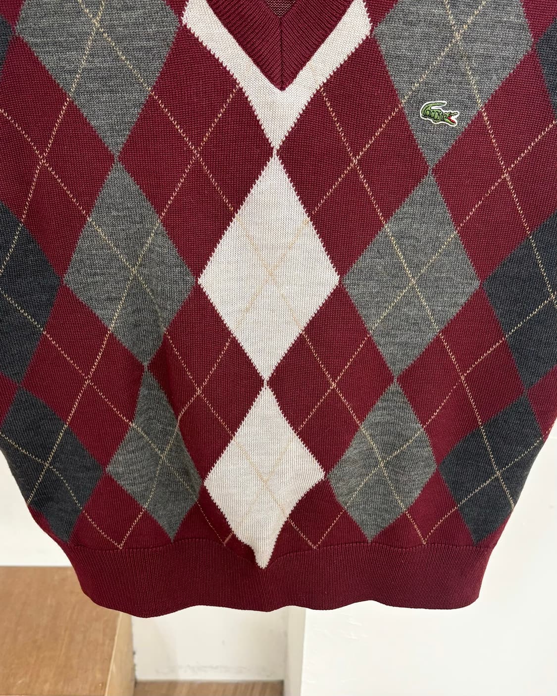 라코스테 아가일 패턴 니트 베스트 상품이미지5