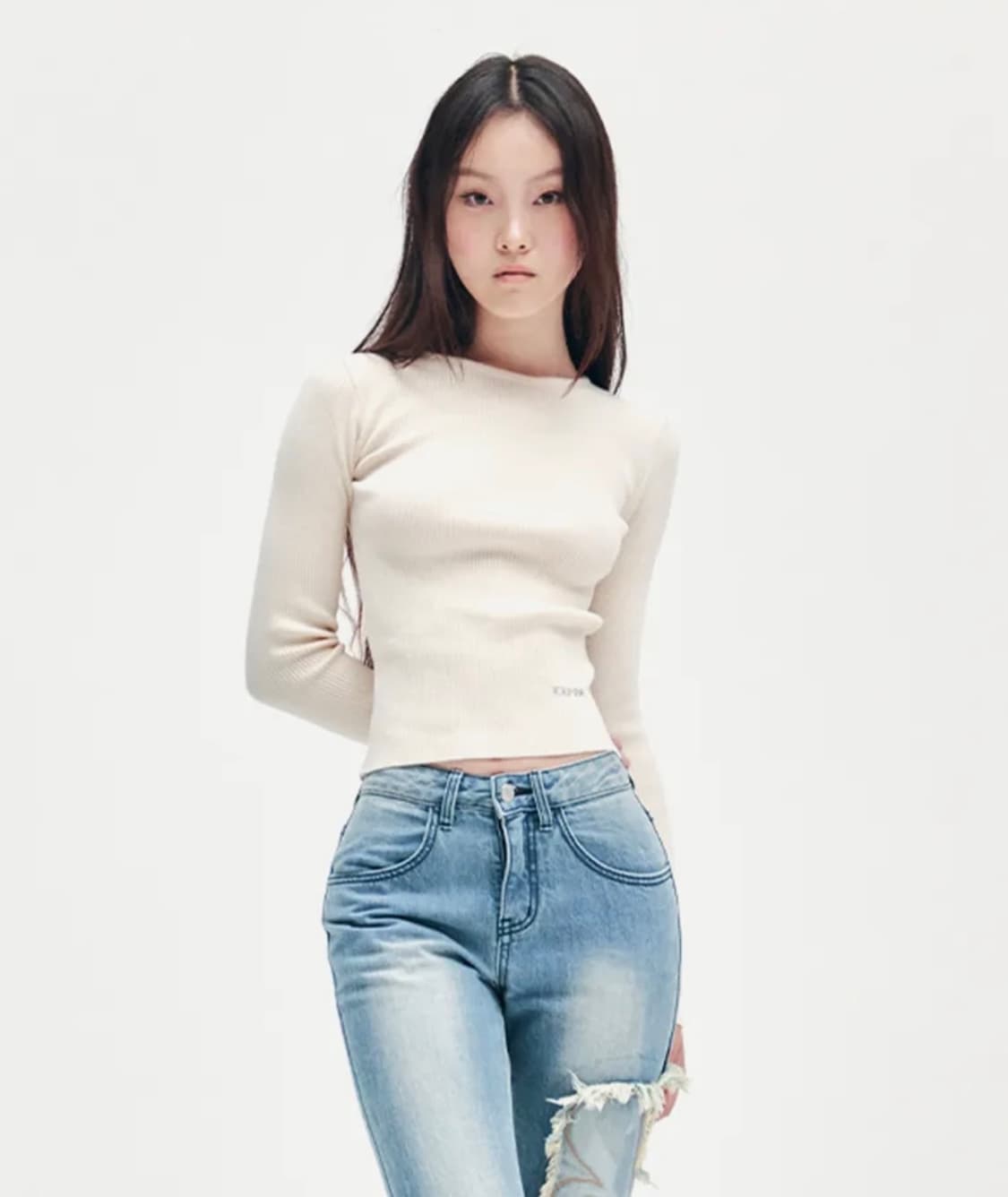 BASIC LOGO KNIT IVORY 상품이미지1