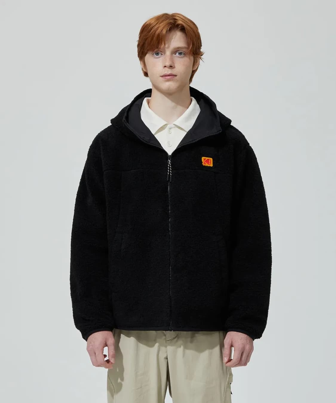 코닥 에센셜 후드 플리스 후리스 자켓 뽀글이 블랙 L 100 상품이미지3