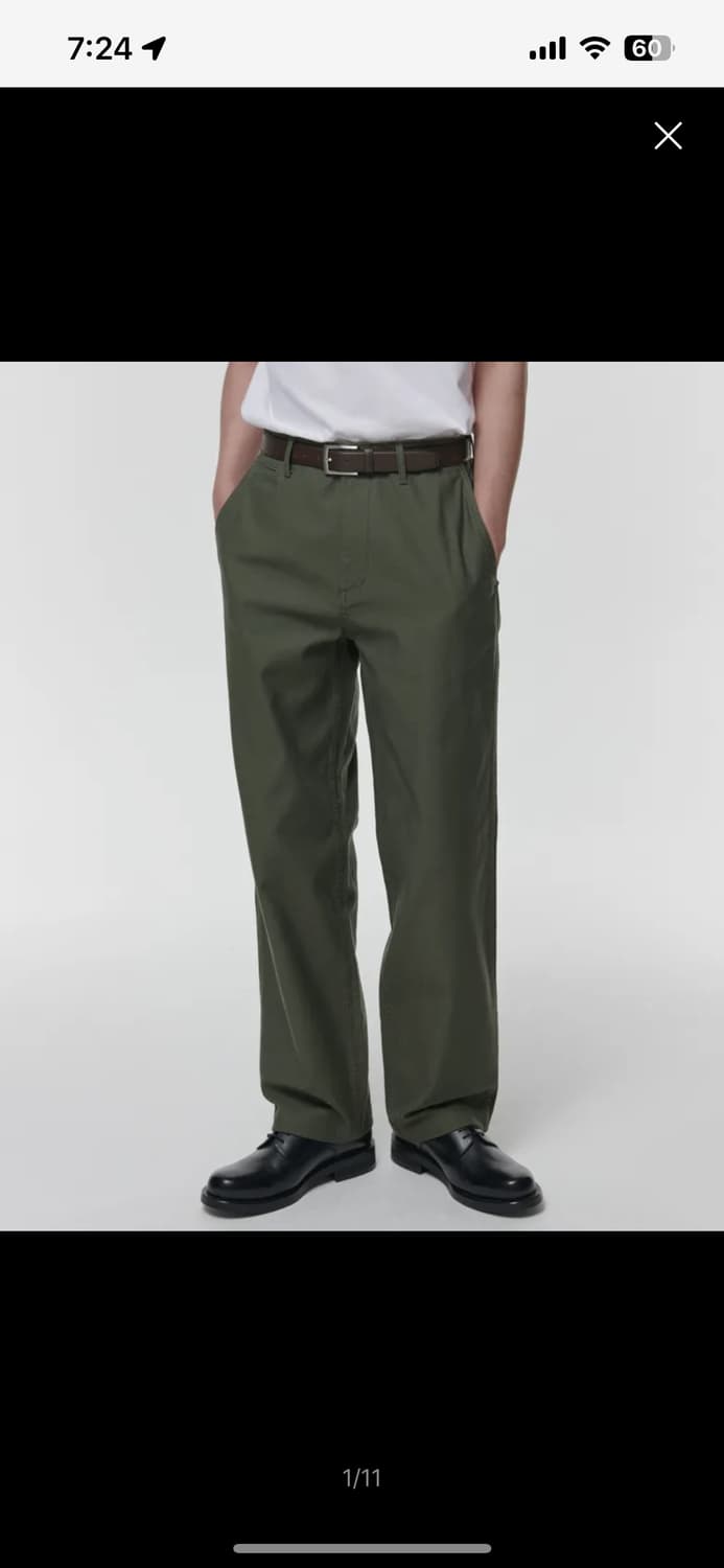 무탠다드/백 사틴 오피서 팬츠 카키/30 상품이미지1