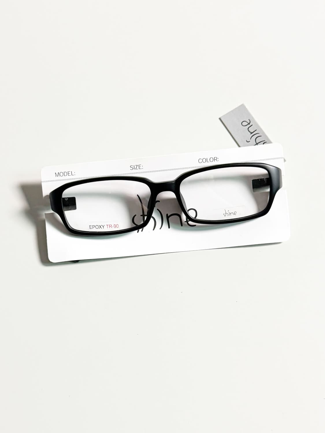 SHINE 맷블랙 뿔테 스퀘어 프레임 빈티지 안경 상품이미지1