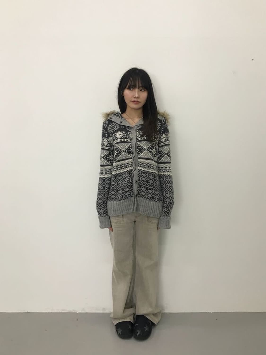 H&M L.O.G.G Nordic Knit Hoodie 상품이미지1